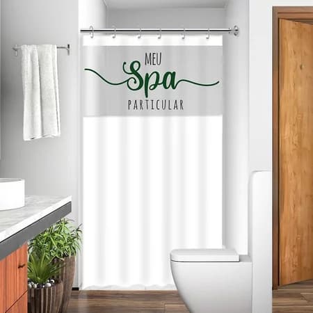 Cortina de Box Banheiro Estampada Impermeável Anti Mofo