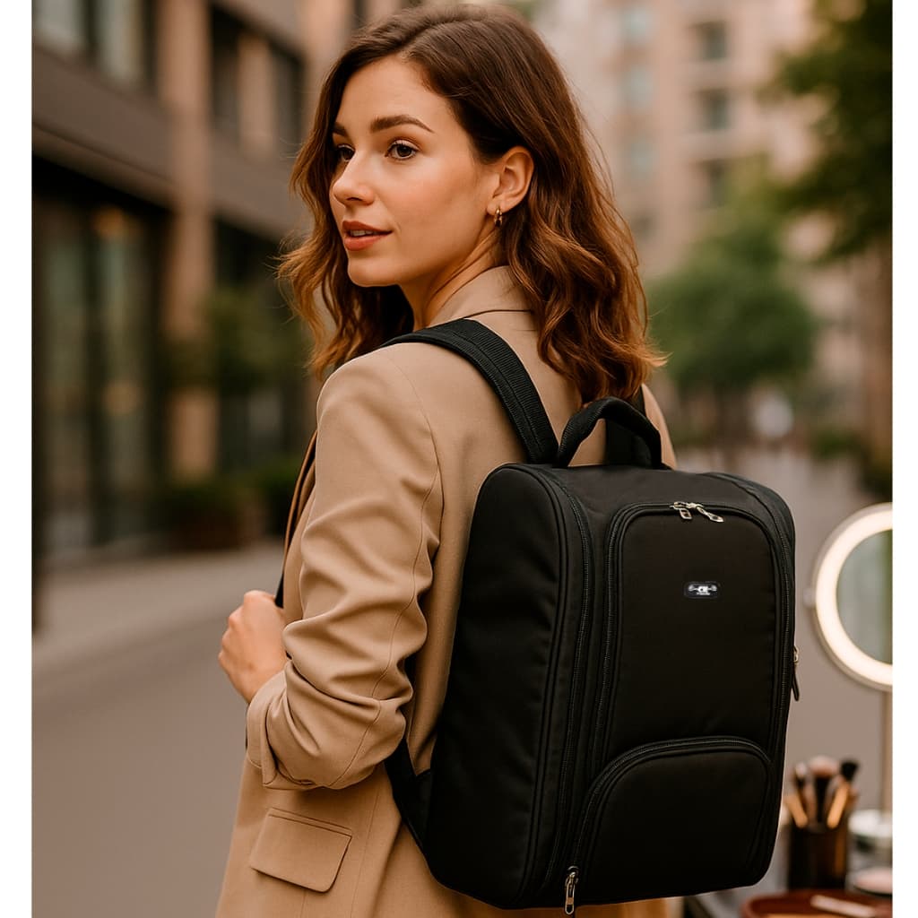 Maleta Mochila Bolsa Profissional 3 em 1 Para Maquiadores Manicures com 4 Nécessaires Removíveis – CK Presentes