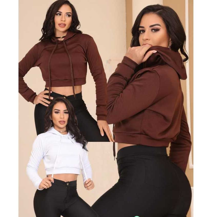 Cropped Moletom Feminino com Capuz – Toque Moderno e Confortável– Básico e Estiloso