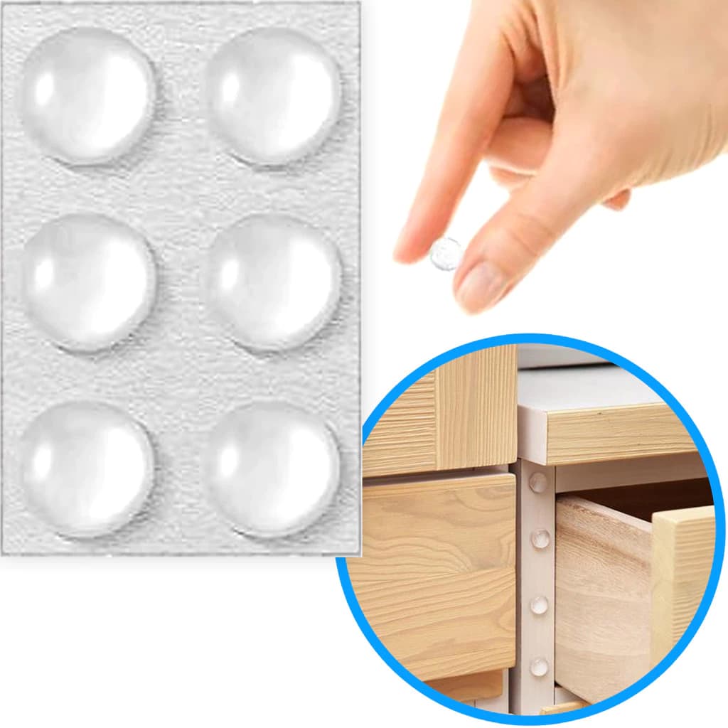 Kit com 20 Protetor Circular De Parede Anti Impacto Porta Gaveta Móveis Transparente Ruído Adesivo