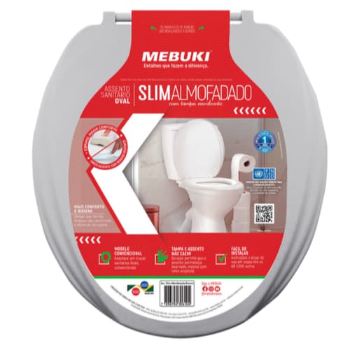 Tampa Pra Vaso Sanitário Almofadado Deca Oval Cinza Claro 1.6gpf 6.0lpf