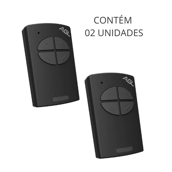 Kit 2 Controle Remoto Para Alarme Motor Portao AGL 433 MHZ