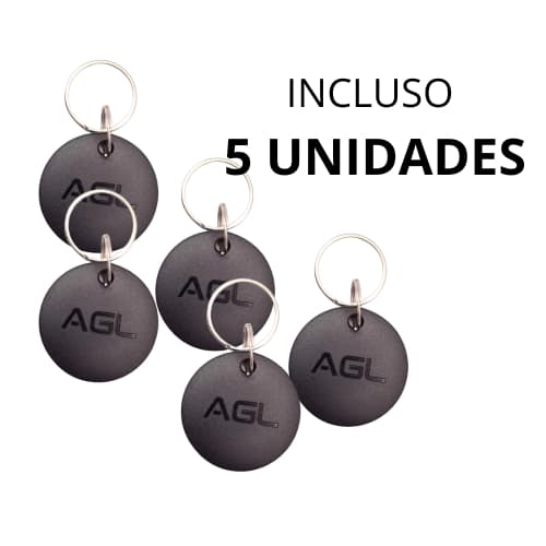 Kit 05 Chaveiro Digital Tag 125 Khz Agl
