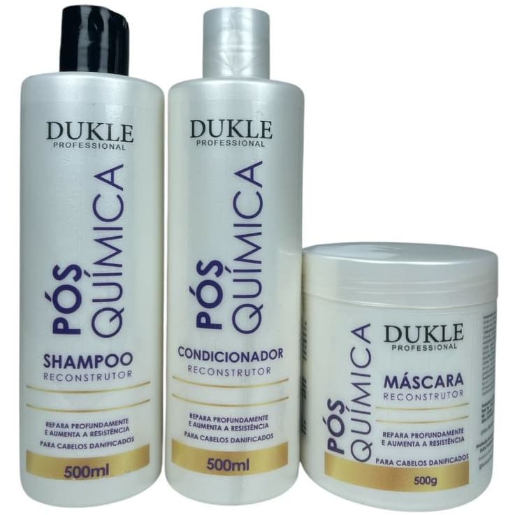 Kit Reconstrutor Capilar Pós Química 3 Passos Repara Profundamente Dukle Professional