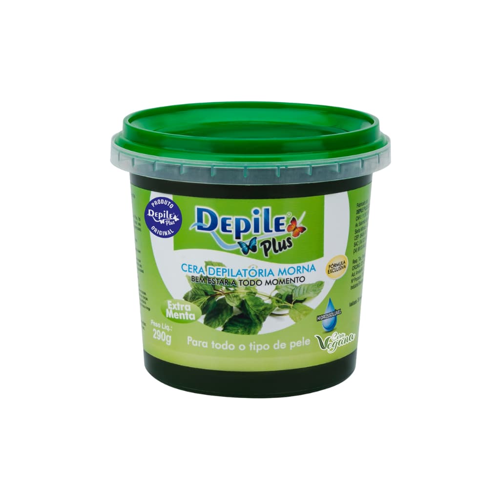 Cera Depilatória Hidrossolúvel Extra Menta 290g Depile Plus