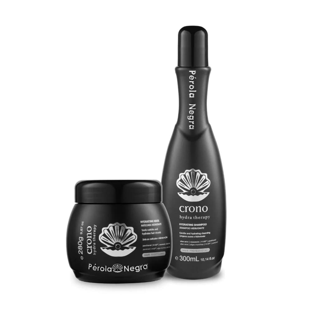Kit Cromo Hydra Therapy - Shampoo 300ml e Máscara 280g Hidratação - Pérola Negra