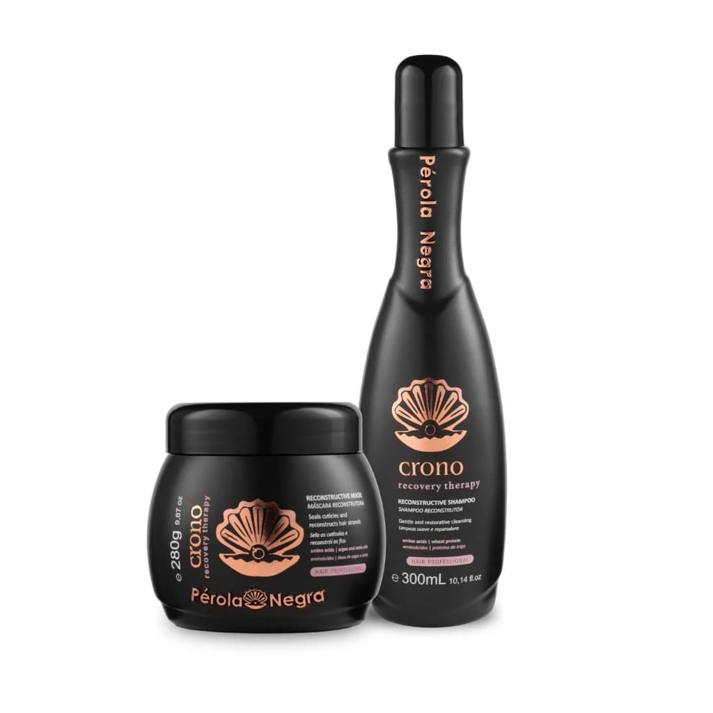 Kit Cromo Recovery Therapy - Shampoo 300ml e Máscara 280g Reconstrução - Pérola Negra