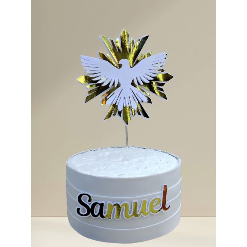 Topo de bolo Batizado, Primeira Eucaristia, Crisma - Topper de bolo - Decoração de bolo
