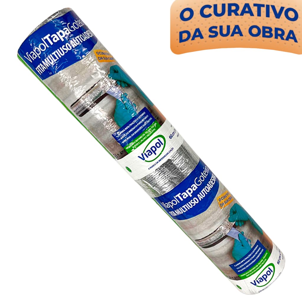 Fita Asfáltica Impermeável Manta Adesiva para Reparos Rufo,Calha,Telhado Veda Tudo 60cm