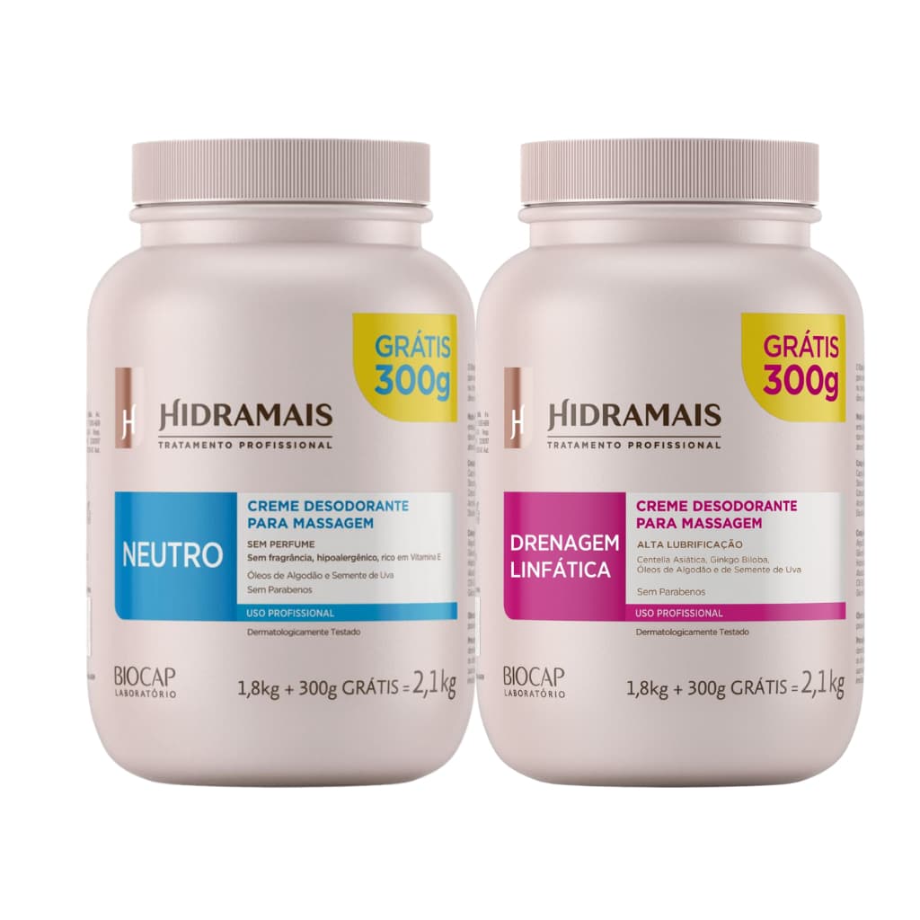 Kit Hidramais Drenagem linfatica 2,1kg + Neutro 2,1kg