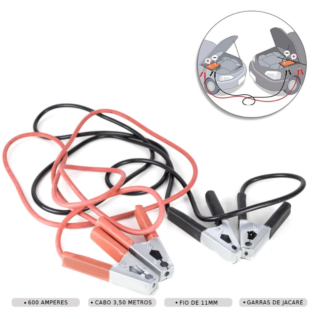 Par Cabo Chupeta de Bateria 600a 3,5mts Universal