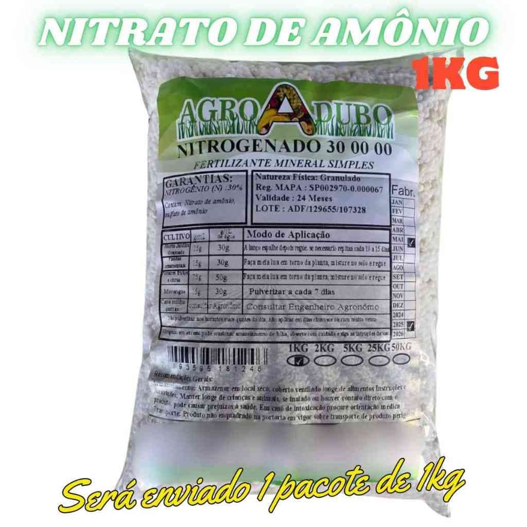 Fertilizante Nitrato De Amônio 1Kg Adubo