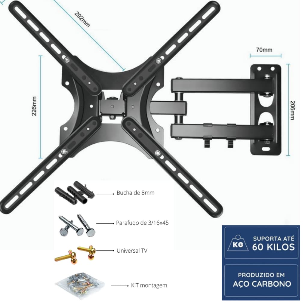 Sala Sonho Suporte Rack Para Televisão Articulado 15 20 22 27 29 32 39 40 42 43 47 49 50 52 55 Inch