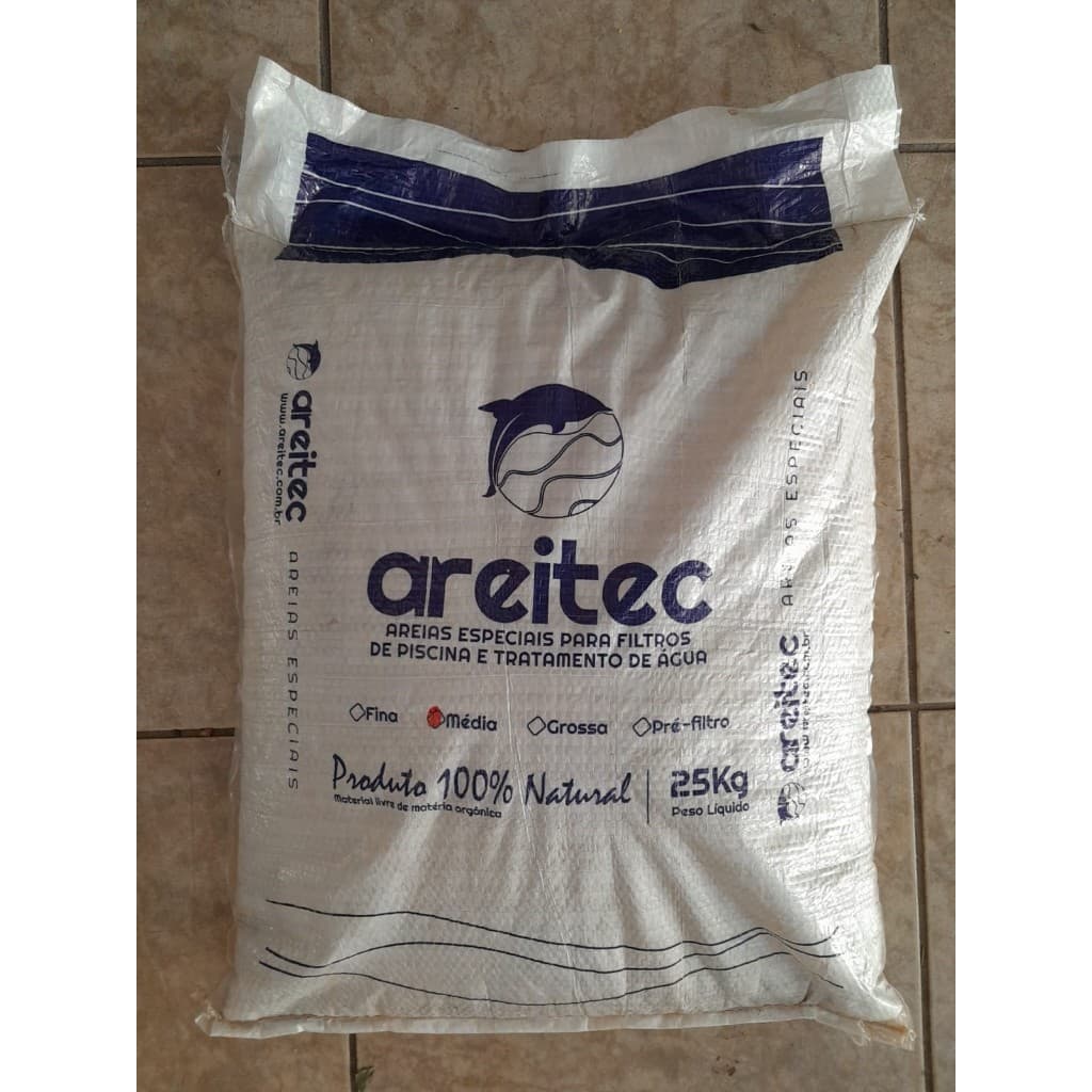 Areia Média Para Filtro de Piscina Areitec 25kg