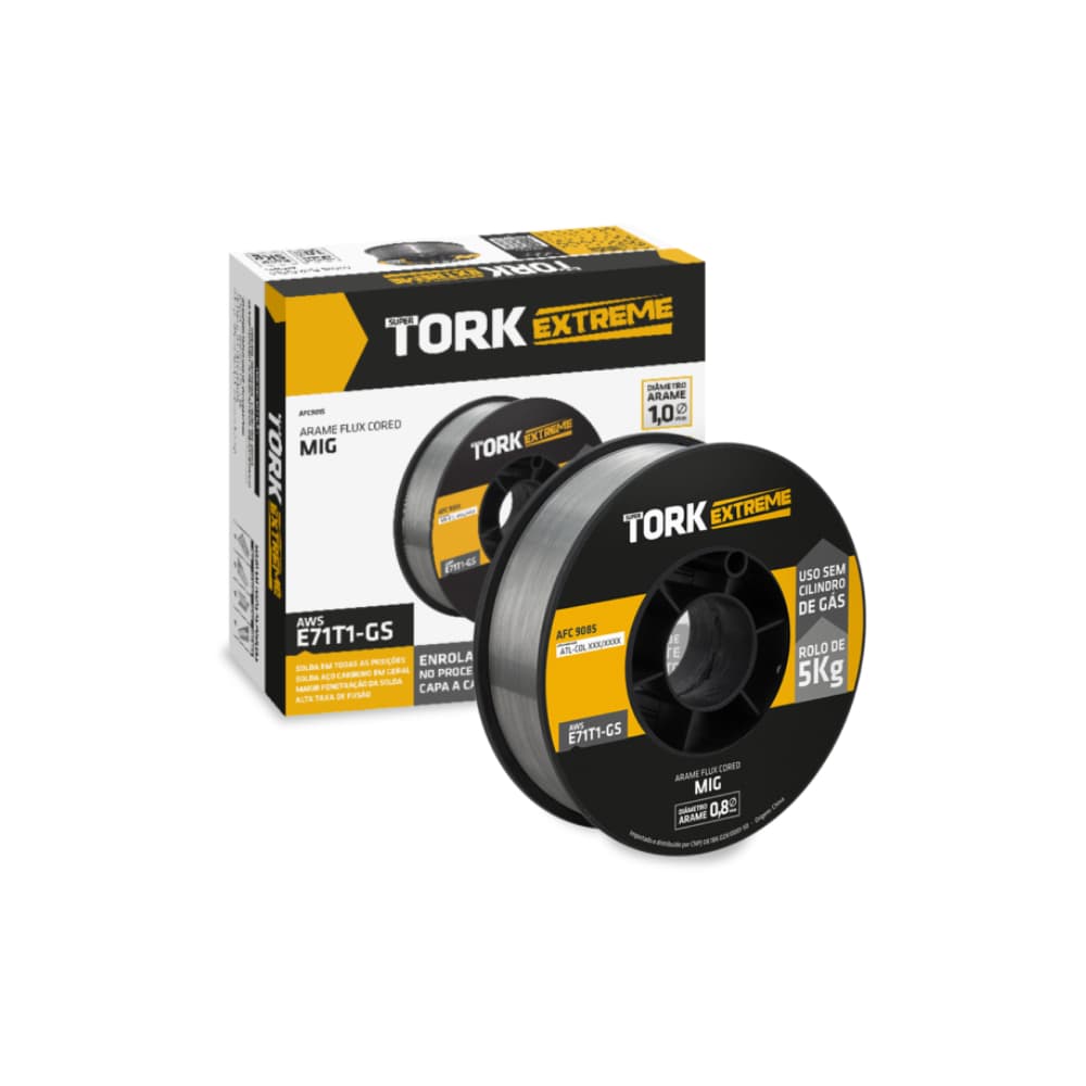 Arame de Solda MIG Sem Gás Flux Core 0,8mm Carretel 5kg para Soldagem – Super Tork