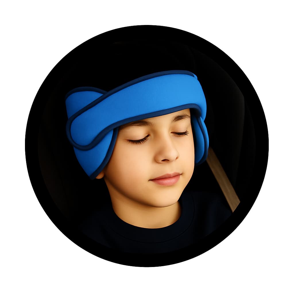 Suporte Apoio De Cabeça Protetor Infantil Carro Cadeirinha Azul