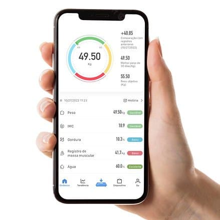 Balança Bioimpedancia Digital Bluetooth Corporal até 180kg
