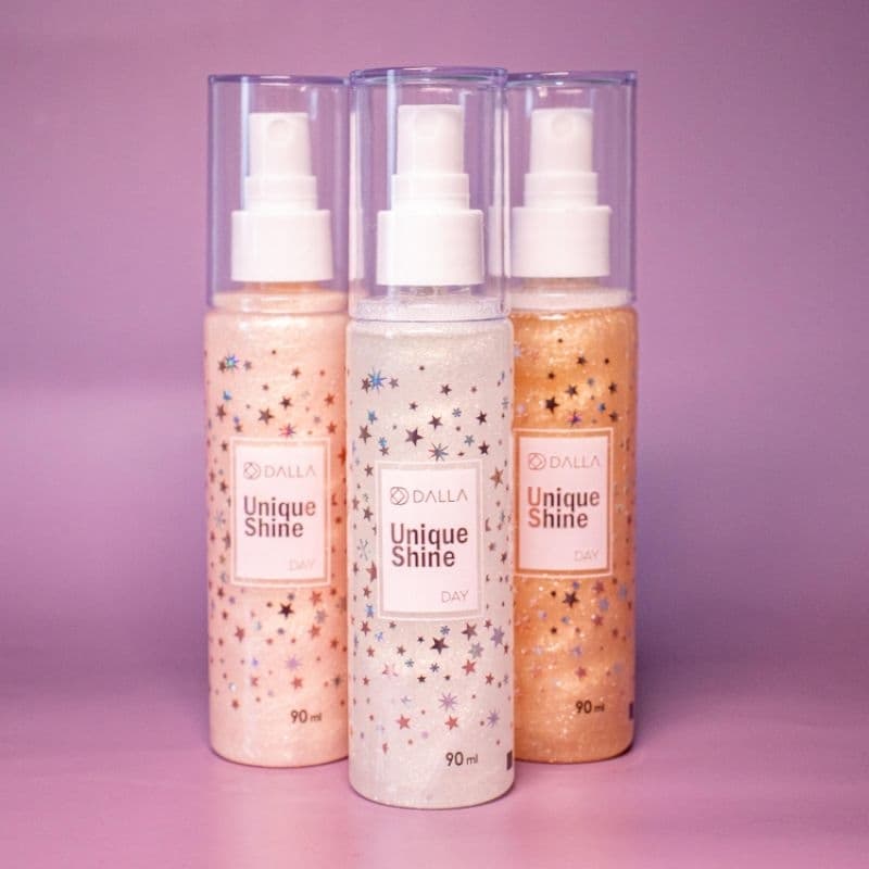 Bruma Iluminadora e Fixadora de Maquiagem Anti-Aging Unique Shine Day Dalla