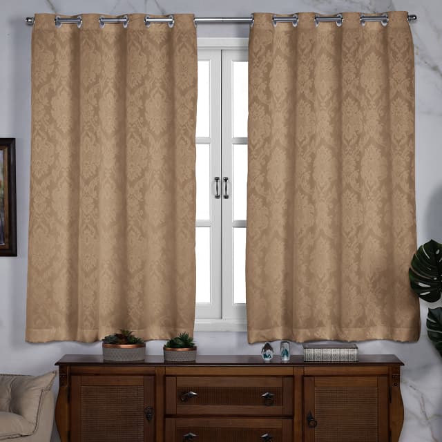Cortina Jacquard Sala E Quarto 3 00mts X 2 30mts Esticada Tecido Acetinado Relevo Delicado