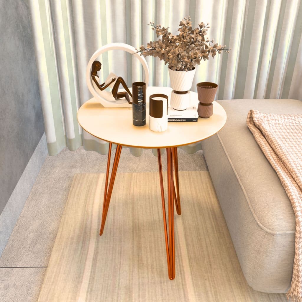 Mesa de Centro Pés de Ferro Estilo Industrial Para Sala Canto