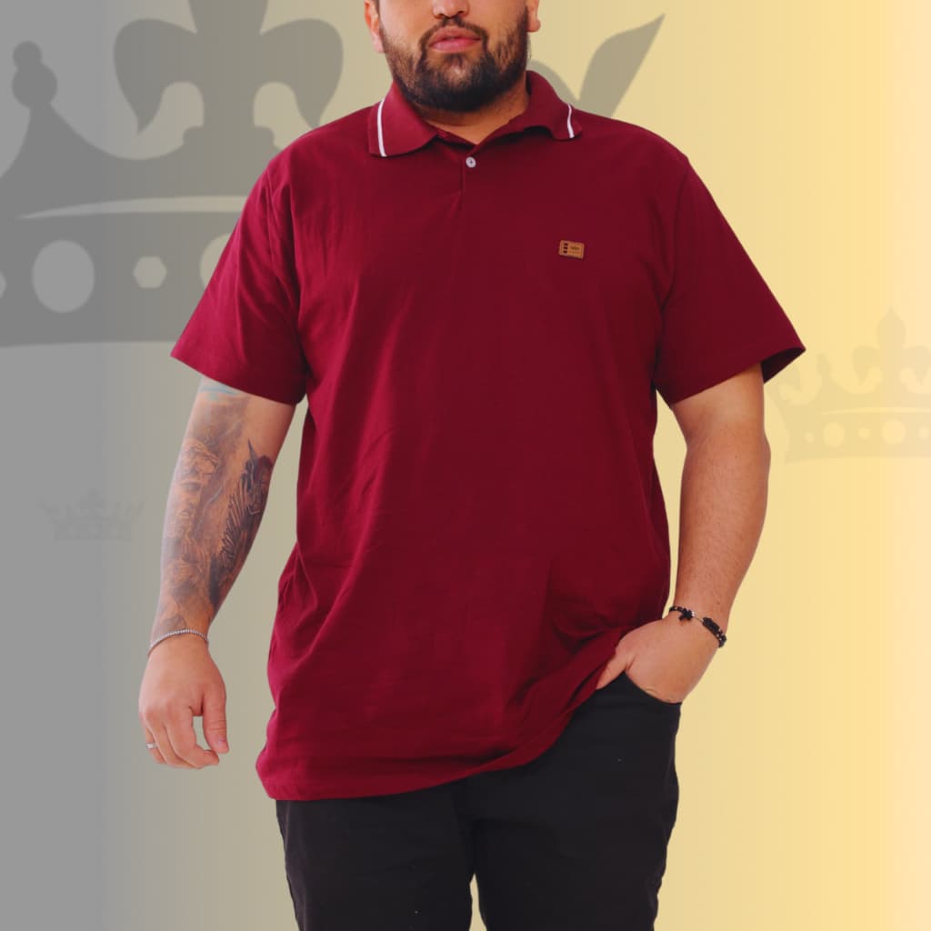 Camisa Gola Polo  Algodão Malha Fio 30  Moda Masculina  Tamanho Grande Plus Size