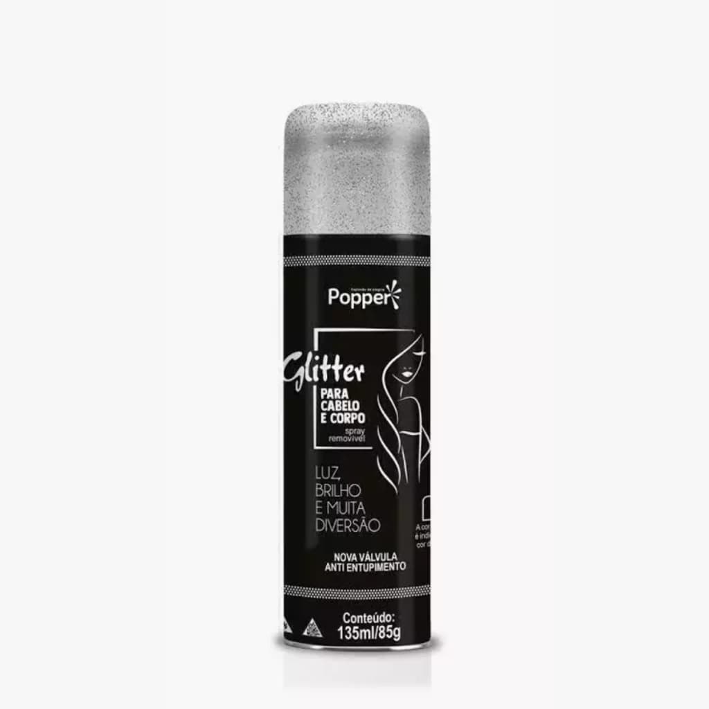 Spray de Glitter para Corpo Cabelos Rosto Roupas Feminino Brilho Festa Carnaval