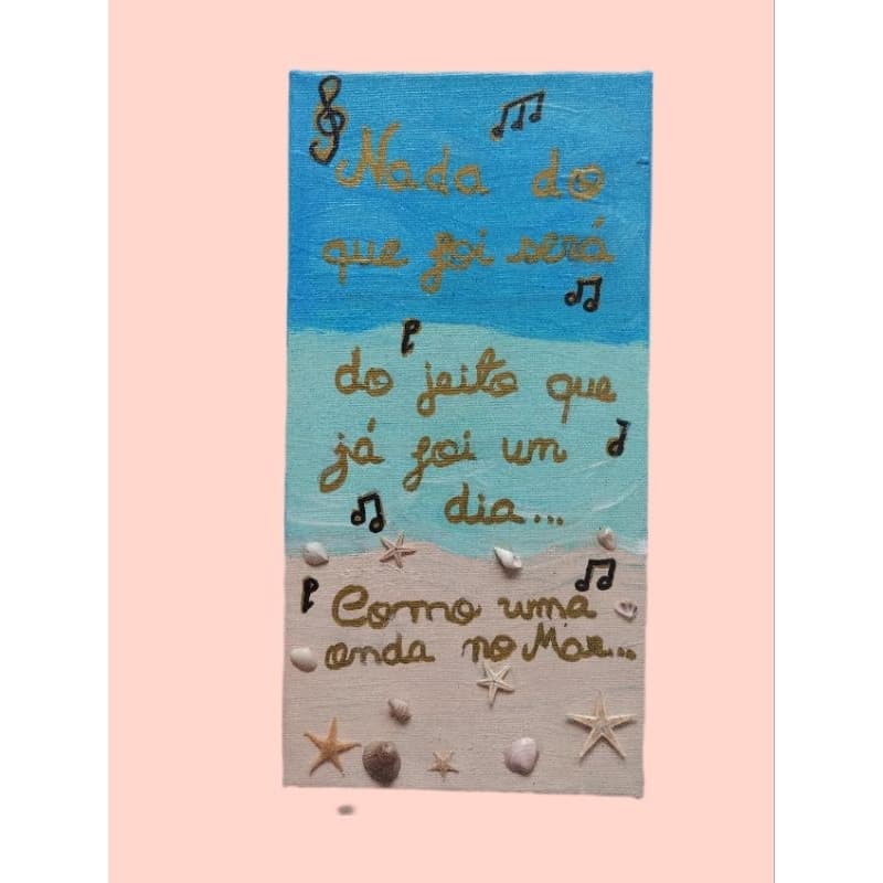 Quadro decorativo para sala com frase de música