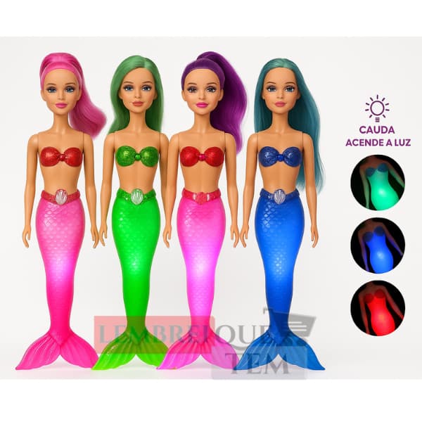 Sereia Princesa Boneca Brinquedo Iluminado Brinquedos Boneca Com Braços Balançando Quatro Estilos Presentes de Aniversár