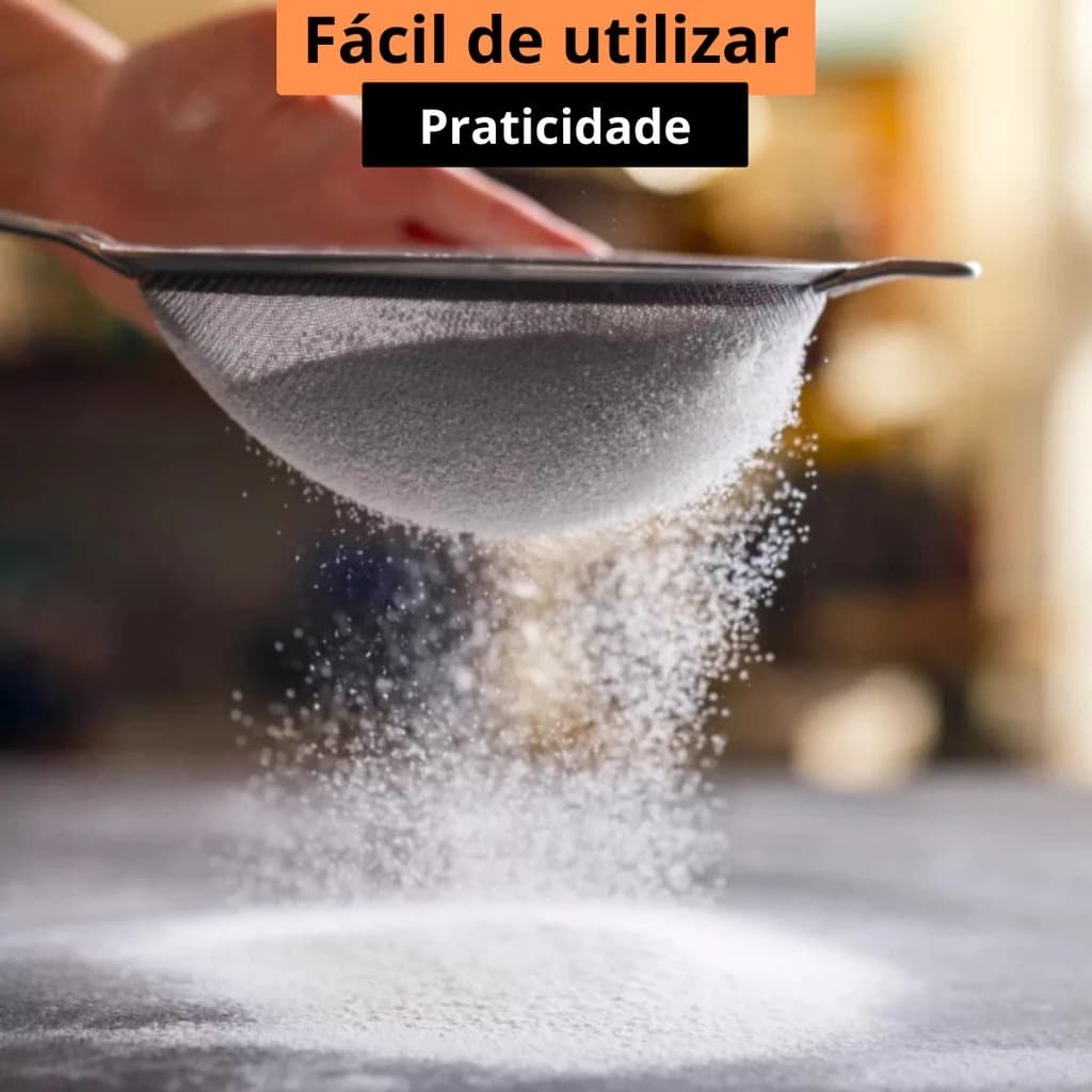 Peneira Coador de Metal em Aço Inox Original 13.5 cm Pratica Compacta Para Cozinha Utensílios Lar