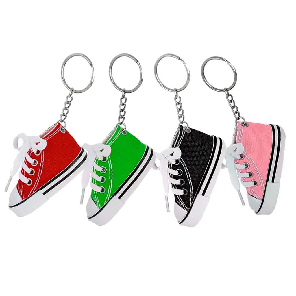 Chaveiro Mini Tênis Cores para Mochila Bolsa Chave Vermelho Preto Verde Rosa