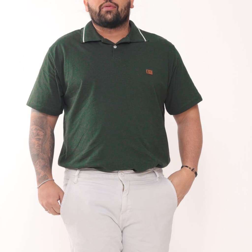 Camiseta Gola Polo Moda Masculina Estilo Casual Tamanho Grande Plus Size