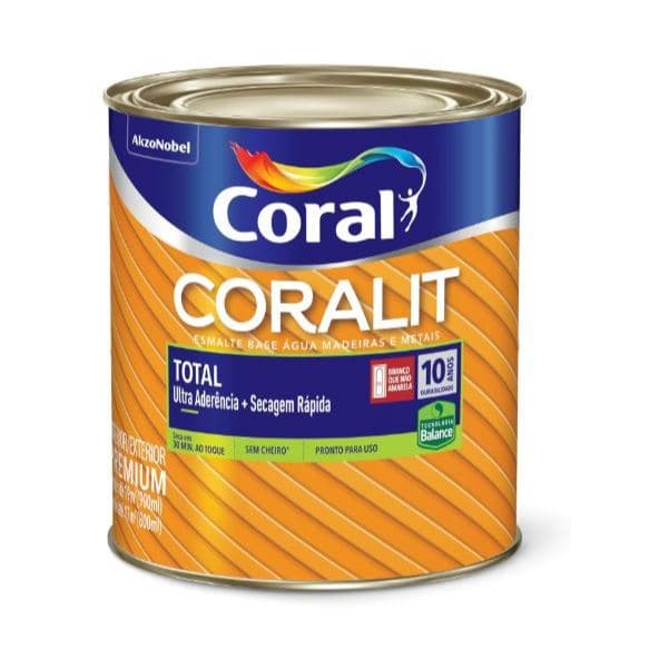 Coralit Esmalte Base Água Brilhante, Acetinado, Fosco para Madeiras e Metais 900ml - ESCOLHA SUA COR