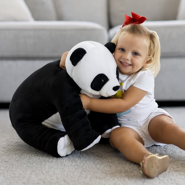 Almofada Travesseiro Panda de Pelúcia 50cm Antialérgico Para Bebê Criança Decoração Fofa