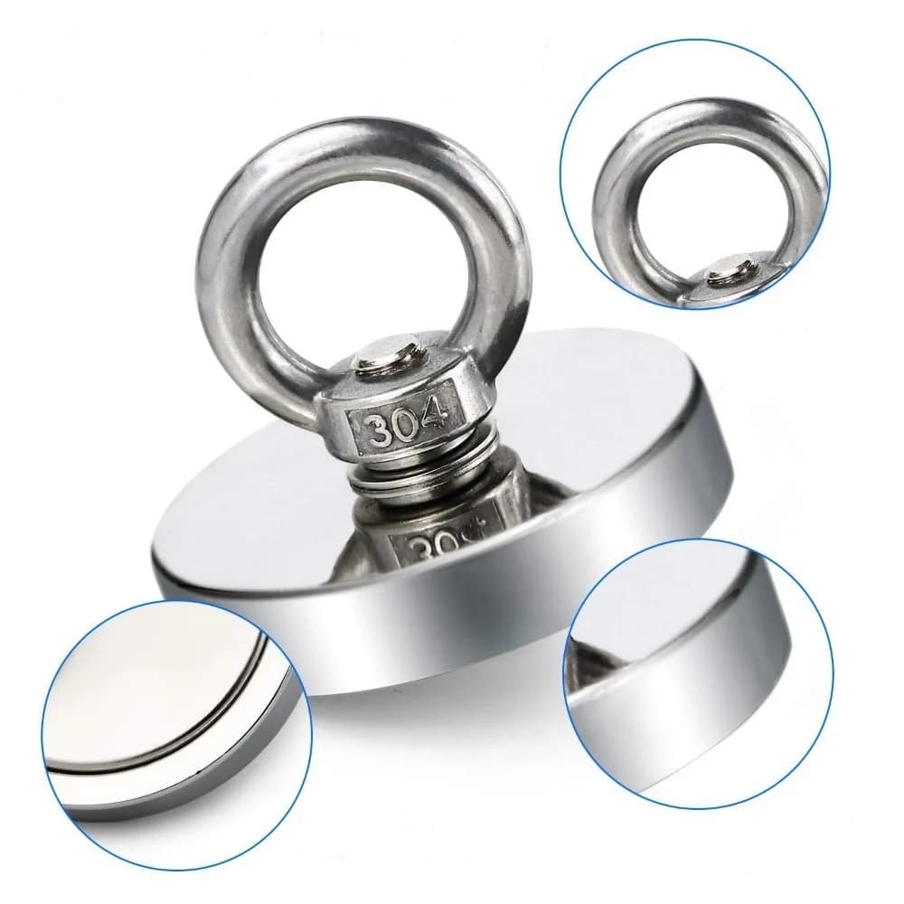 Imã De Neodímio 42mm Pesca magnética suporta Até 61Kg