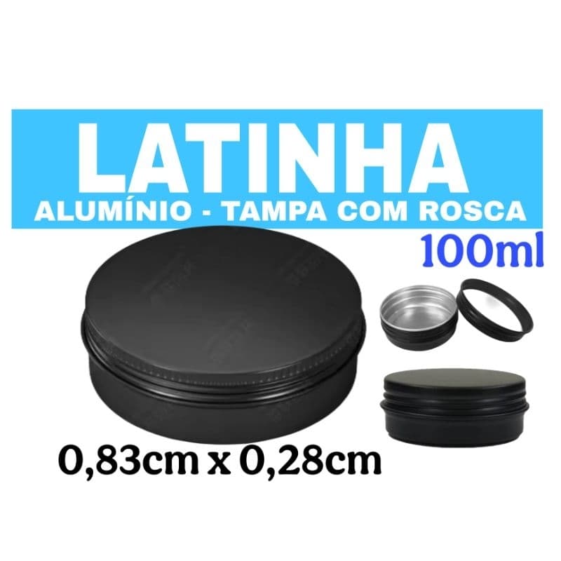 LATA DE ALUMÍNIO TAMPA DE ROSCA 100ml LATINHA PRETA FINGER TAPE BJJ EMBALAGEM POTE JIU JITSU JUDÔ