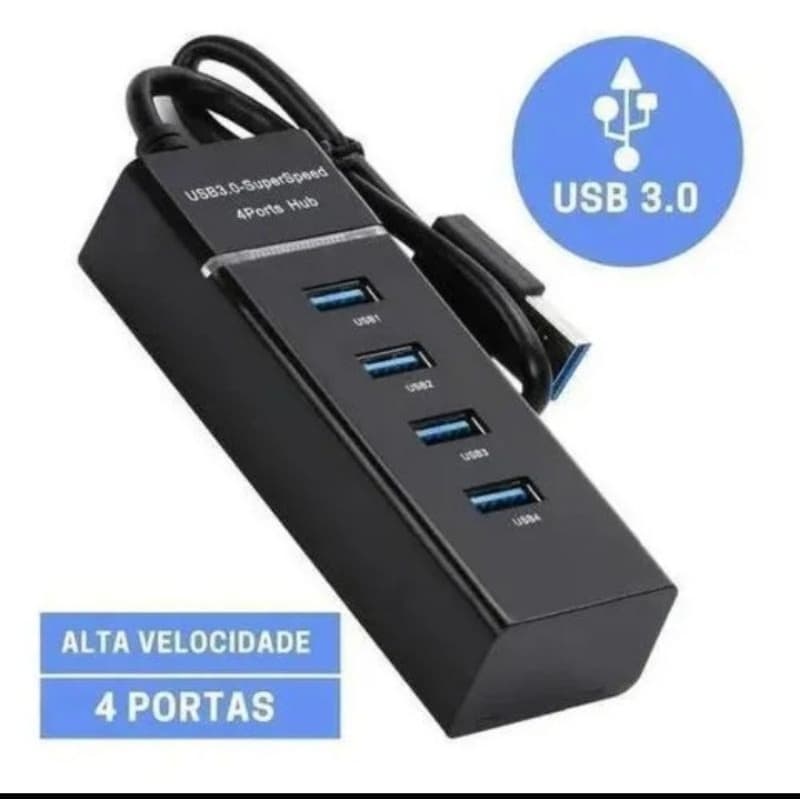 HUB USB 3.0 ALTA VELOCIDADE 4 PORTAS