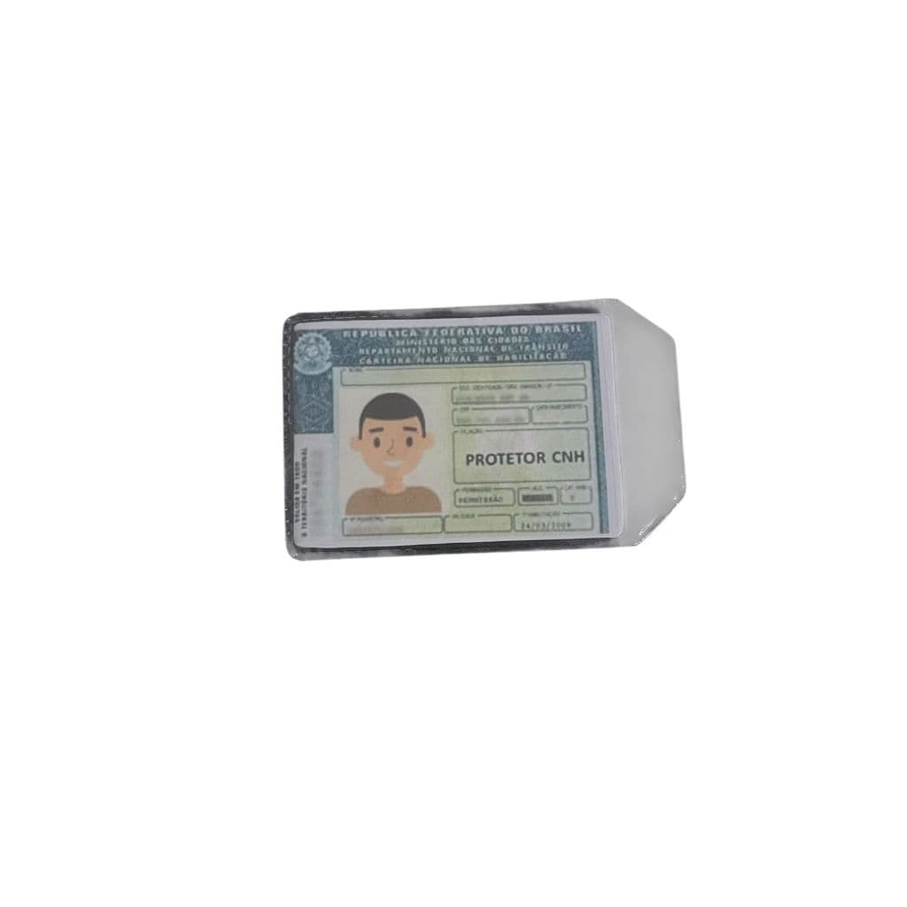Protetor Transparente de CNH em PVC – Resistente e Compacto (9 x 6,5 cm)