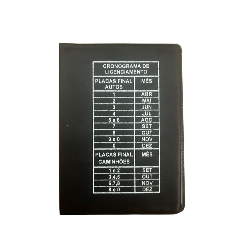 Kit Porta Documentos de Veículo em PVC – Com Tabela de Licenciamento Impressa Atacado