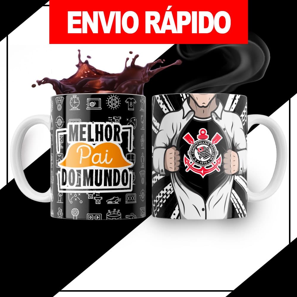 Caneca personalizada Pai futebol, pai time, dia dos pais, pai torcedor, melhor pai do mundo