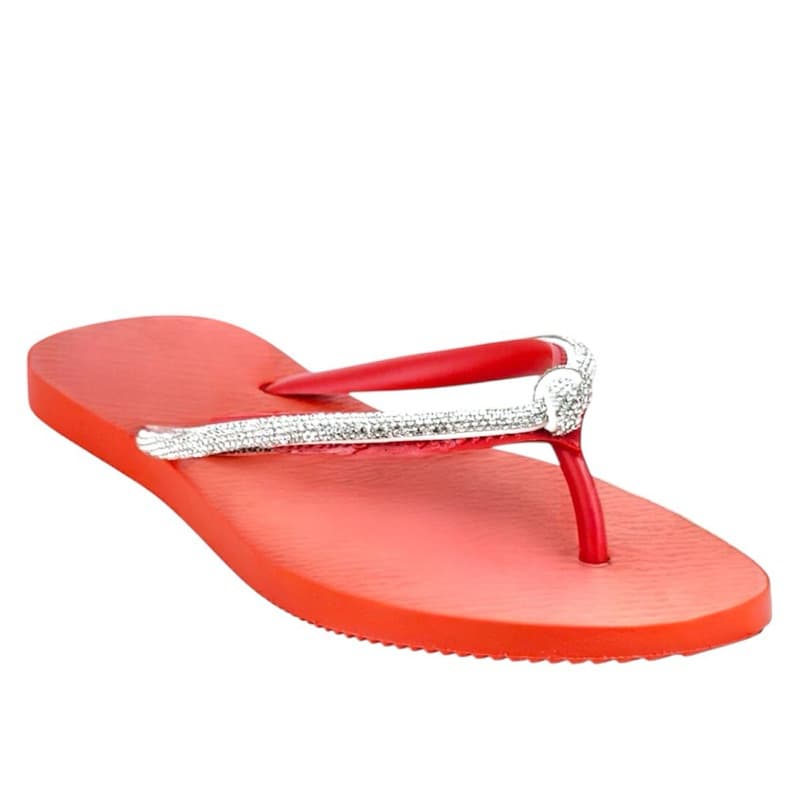 Chinelo Feminino Slim – Material Micro com Strass Colado na Correia