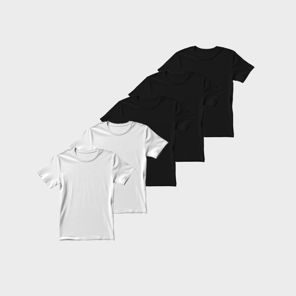 Kit 5 Camiseta Plus Size Masculina Feminina Unissex 100% Algodão 30.1 Premium Camisa Básica Lisa