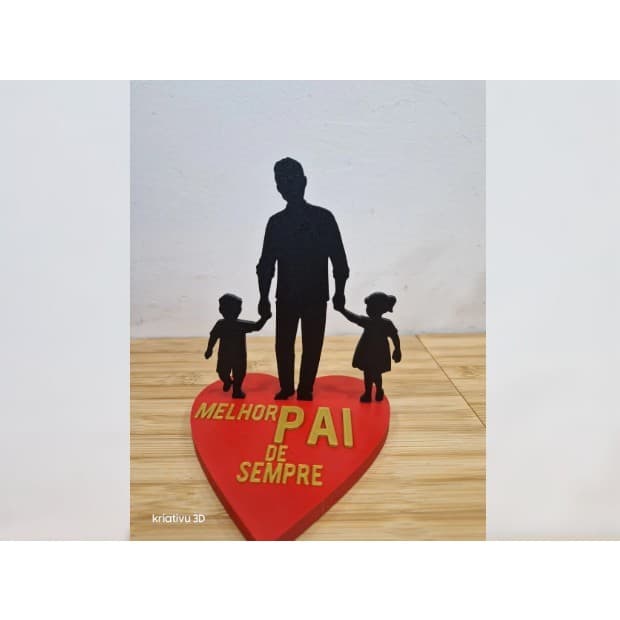 Placa Decorativa Pai com Filhos - Dia dos Pais, Aniversário, lembrança