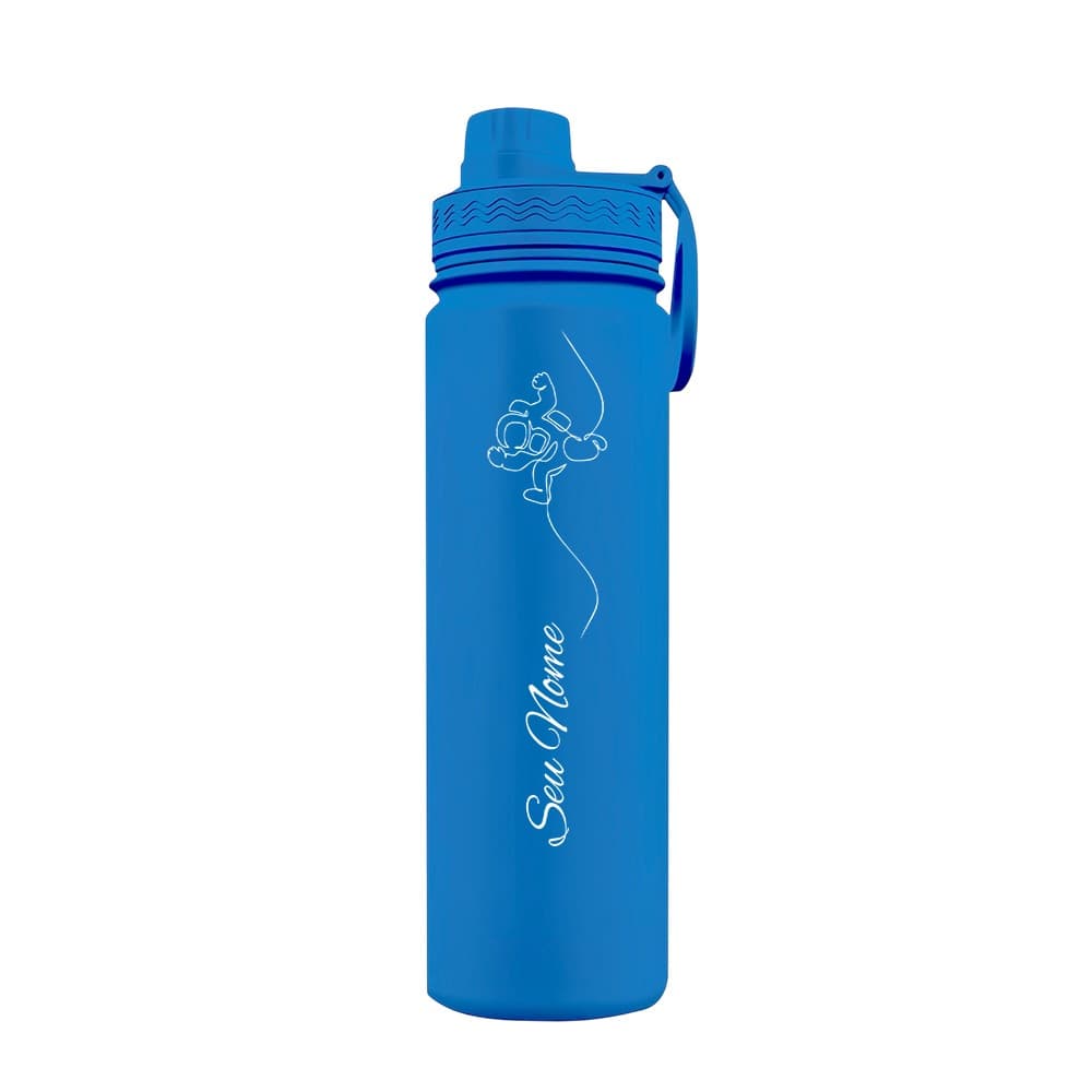 Garrafa Térmica Fresh Personalizada Com Alça Fine Lines Astronauta Com Nome