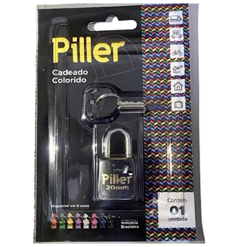Cadeado Colorido Preto Piller 20 mm Cadeado de Armário Pequeno