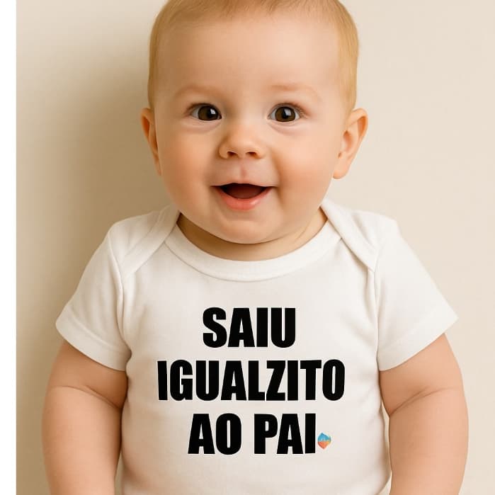 Roupinha de Bebê Body Bebê Gaúcho Saiu Igualzito ao Pai – Estampa Engraçada Tradicionalista Gaúcho