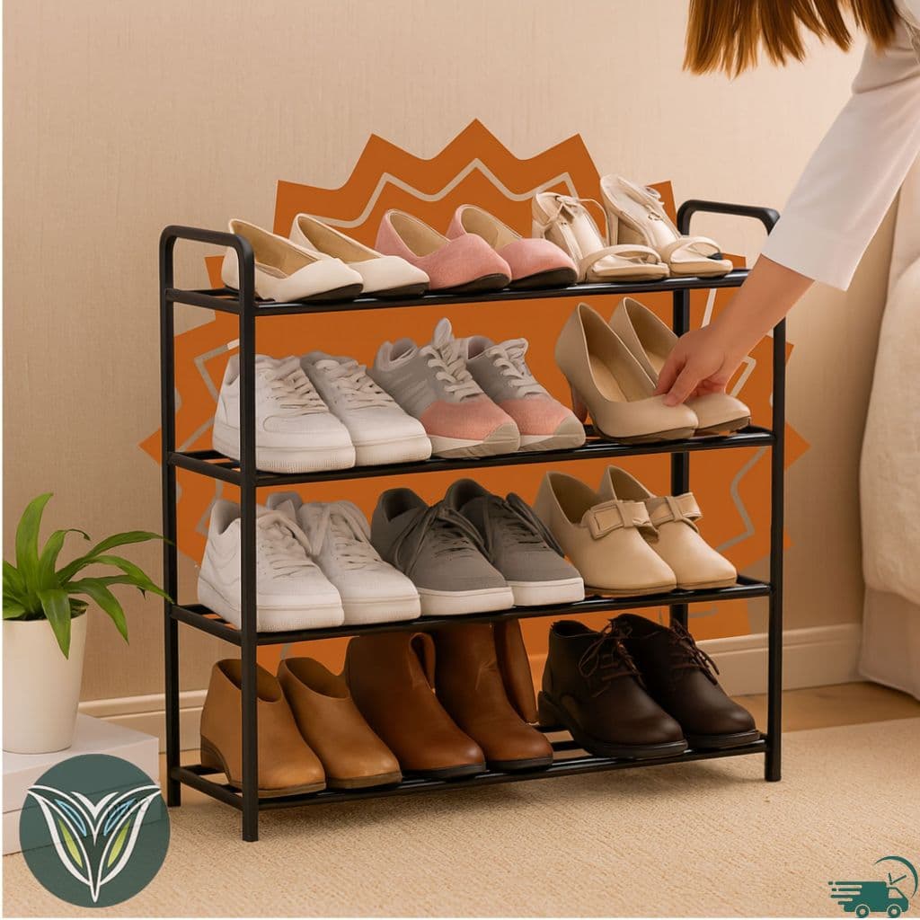 Sapateira Multiuso 4 Andares Organizadora 8 Pares Desmontável Prateleira Sapatos Tênis Calçados Organizador Portátil