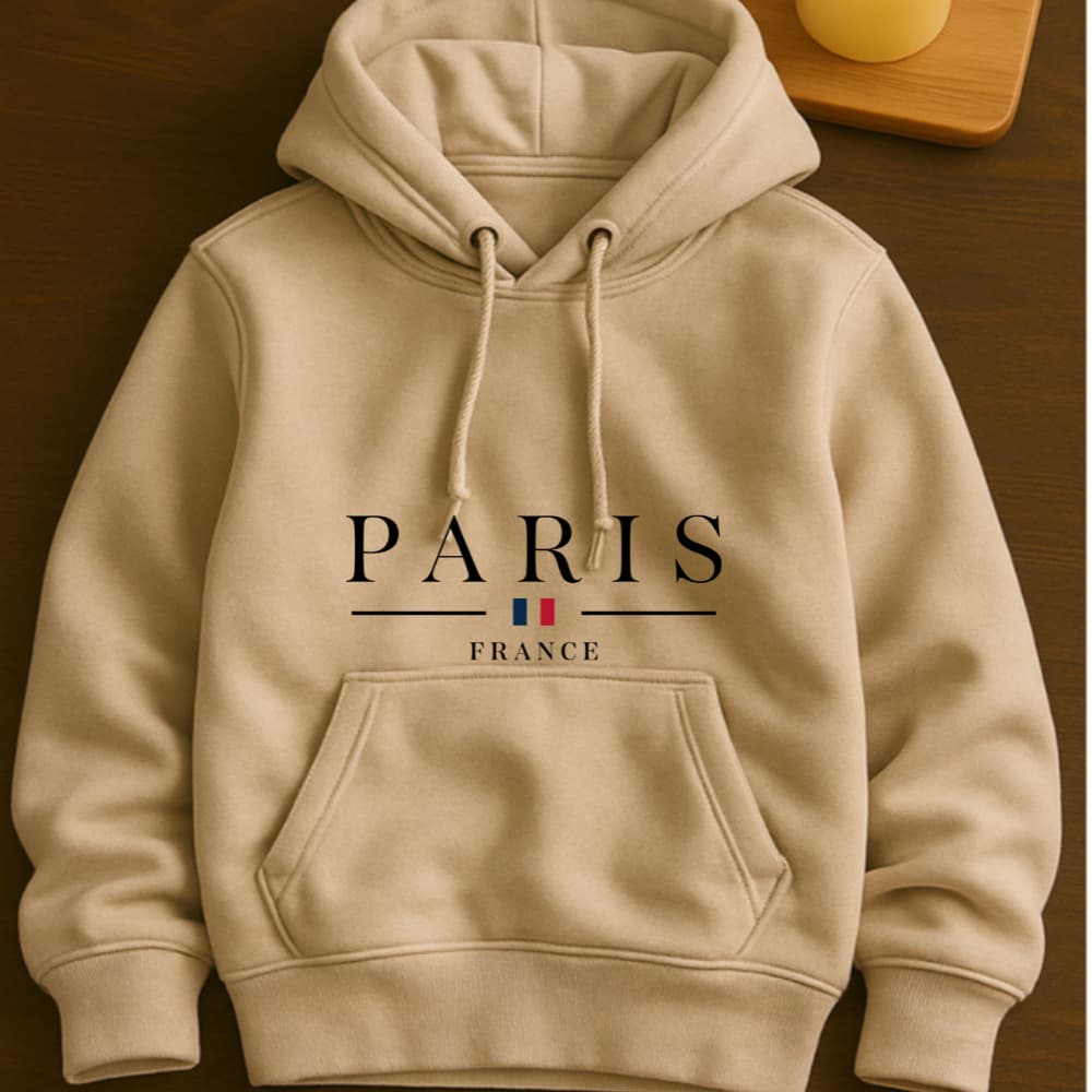Moletom Grosso Quentinho infantil Blusa Com Capuz Paris France 2 aos 16 anos Várias Cores Premium