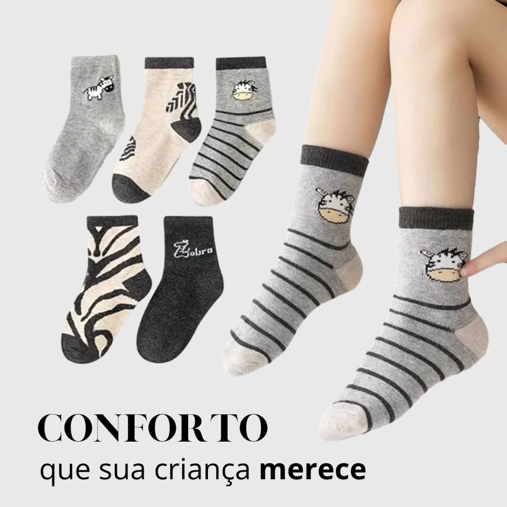 Kit 12 pares Meia infantil menino criança confortavel estampada cano médio