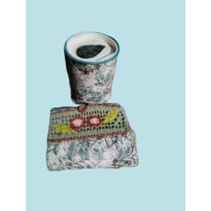 kit Banheiro 🚽 composto de pote para algodão e porta rolo de papel higiênico