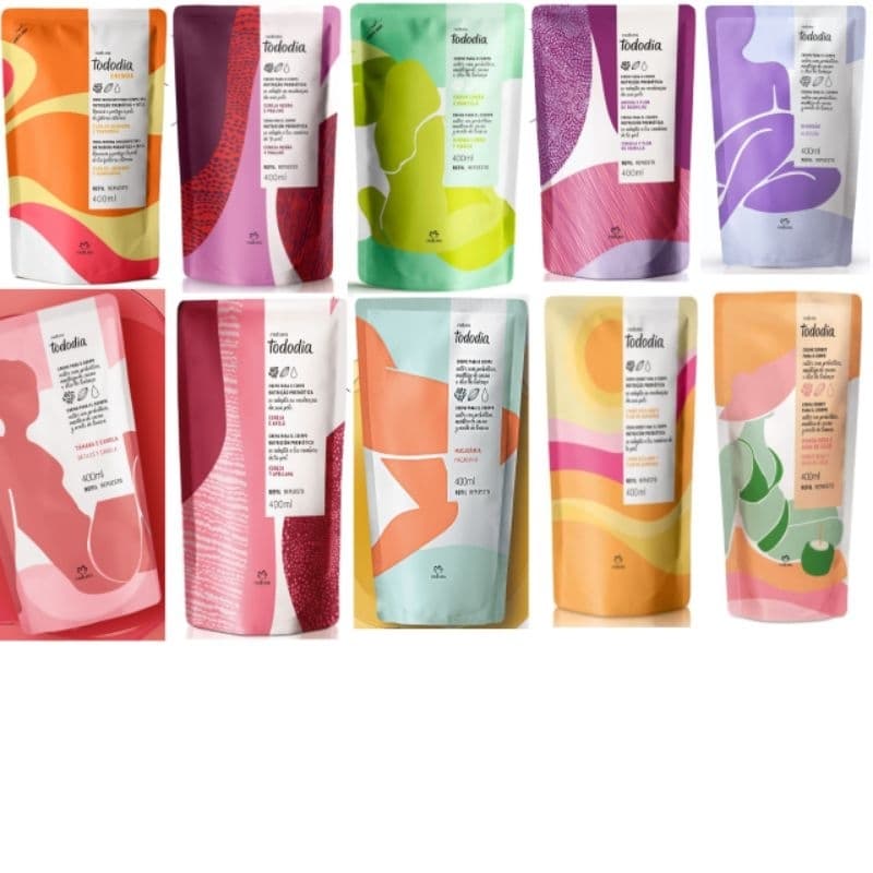 ✨ Refil Hidratante Natura 400ml – Várias Fragrâncias | Cereja, Macadâmia, Manga, Algodão